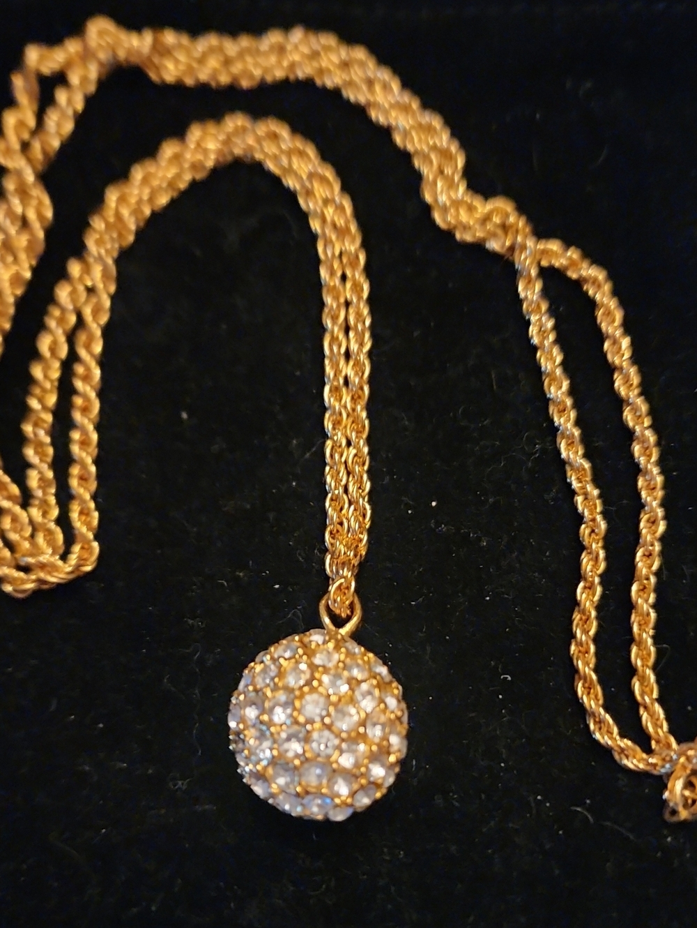 Joan Rivers Gold-Tone Crystal Pavé Sphere Pendant Necklace